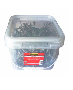 OTTER Heavy Duty Bugle Battern Timber Screws 14g x 100mm Galvanised In Plastic Tub-500Pack BBEG141005