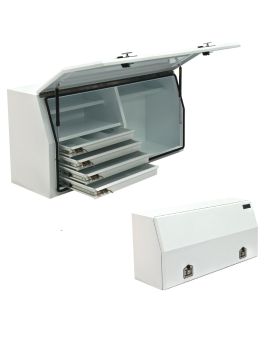 Industrial XS Full Lid Powder Coated White Steel Toolbox With Drawers-1220mm-700HSeries