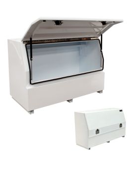 Industrial XS Half Lid Powder Coated White Steel Toolbox-1280mm-850H Series