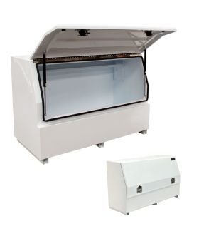Industrial XS Half Lid Powder Coated White Steel Toolbox-1565mm-850H Series