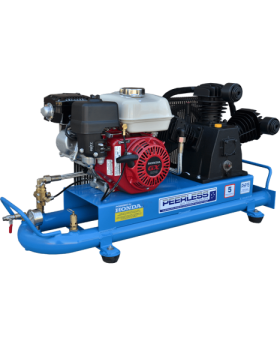 PEERLESS PHP15 Petrol Air Compressor 2" Tube Tank: Belt Drive, Honda GX200, 320LPM - for High Pressure