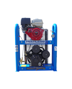 PEERLESS PHP35 Petrol Air Compressor Under&Over: Belt Drive, Honda GX390, 720LPM - for High Pressure