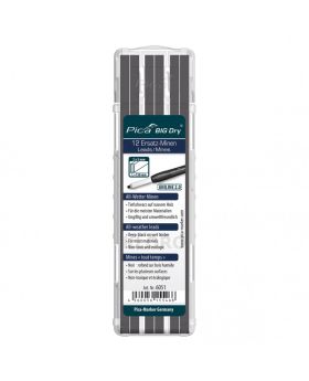 PICA Industrial Refillable BigDry Lead Marker Pencil-12pce Refill Graphite/Black Aniline 6051