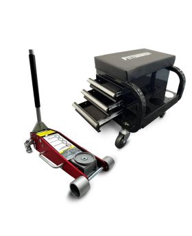 Pittsburgh T825011CLA 2T Low Profile Floor Jack + P20304 Roller Seat Bundle-BFD