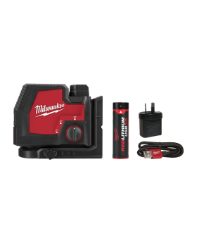 Milwaukee L4CPL-301C 3.0Ah REDLITHIUM USB Rechargeable 50m Green Beam Cross+ 2 Plumb Laser Kit