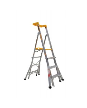 Gorilla RPL0406-I Compact height adjustable platform ladder 4-5-6 Step Aluminium 150kg Industrial