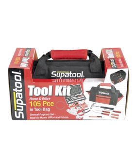 SUPATOOL TOOLBAG KIT 105 PIECE 1/4" SQUARE DRIVE 9312753904902