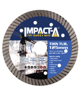 IMPACTA - ULTRA THIN TURBO DIAMOND BLADE -125MM X 22.23MM 