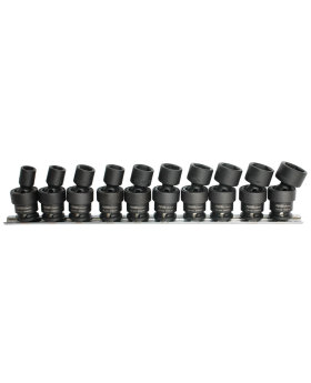 SP Tools - 10PC - 3/8"DR IMPACT SOCKET RAIL SET - 6PT METRIC SWIVEL 