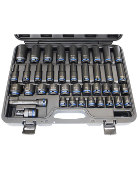 SP Tools  - 40PC - METRIC 1/2"DR IMPACT SOCKET SET - STANDARD & DEEP - 6PT  COLOUR CODED 