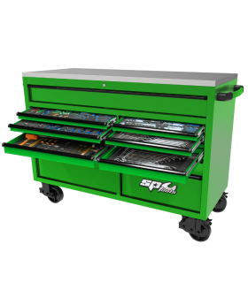 SP Tools - 465PC USA SUMO SERIES ROLLER CABINET TOOL KIT - GREEN/BLACK HANDLES