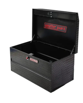 Weather Guard Aluminium 195ltrs Ute Chest (900 x 600 x 500mm Black Storage Flat Lid)