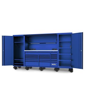 SP Tools USA Sumo Series 128" Complete Workstation Tool Box Combo Kit-Blue/Black-SP44890BL