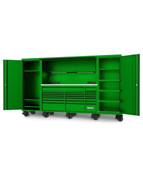 SP Tools USA Sumo Series 128" Complete Workstation Tool Box Combo Kit-Green/Black-SP44890G