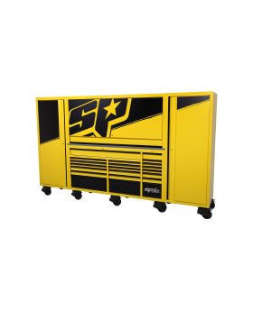 SP Tools USA Sumo Series 128" Complete Workstation Tool Box Combo Kit-Black/Yellow-SP44890LTD