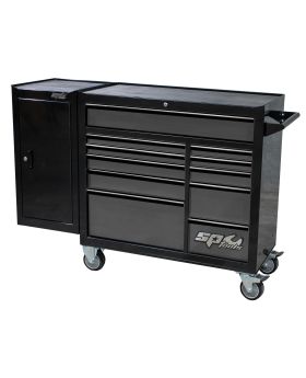 SP Tools Widebody Custom Series Roller Cabinet  & Bonus Side Cabinet Black/Grey-SP40160D