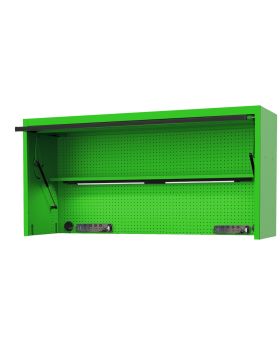 SP Tools 73" USA SUMO Series Wide Power Top Hutch - Shelf, Pegboard, Light-Green/Black-SP44830G