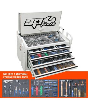 SP Tools METRIC/SAE FIELD SERVICE TOOL KIT WITH HDFI INSERTS-WHITE-413PC-SP50115WX