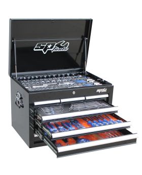 SP Tools SP50121 218pce Concept Series Tool Kit In Full Depth Top Chest BLACK/SILVER