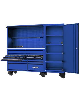 SP Tools USA Sumo Series 87" Workstation 517pce Tool Box Combo Kit-Blue/Black-SP50800BL