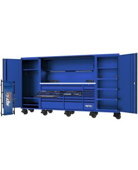 SP Tools USA Sumo Series 128" Complete Workstation 708pce Tool Box Combo Kit-Blue/Black-SP50850BL