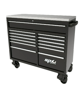 SP Tools 59" USA SUMO SERIES WIDE ROLLER CABINET - 13 DRAWER - BLACK/CHROME