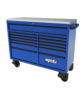 SP Tools 59" USA SUMO SERIES WIDE ROLLER CABINET - 13 DRAWER - BLUE/BLACK