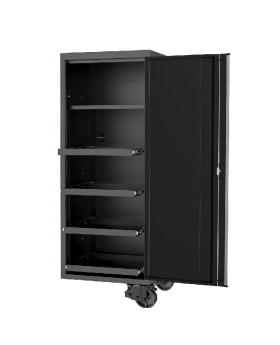 SP Tools 27" USA SUMO SERIES SIDE CABINET - 4 ROLLER SHELVES & 1 FIXED SHELF - BLACK/CHROME