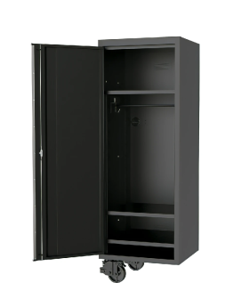 SP Tools 27" USA SUMO SERIES SIDE CABINET - 3 FIXED SHELVES & CLOTHES HANG RAIL - BLACK/CHROME