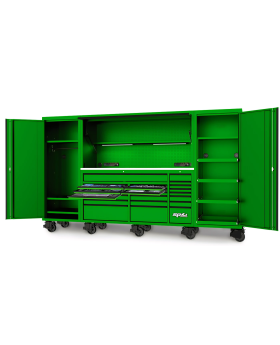 SP Tools USA SUMO SERIES WORKSTATION TOOL KIT - 128" - METRIC/SAE - 704PC - GREEN/BLACK HANDLES