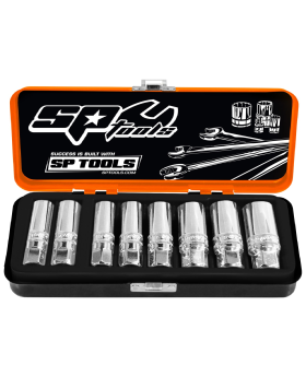 SP TOOLS - 3/8"DR SOCKET SET - MAGNETIC SPARK PLUG - METRIC/SAE - 8PC