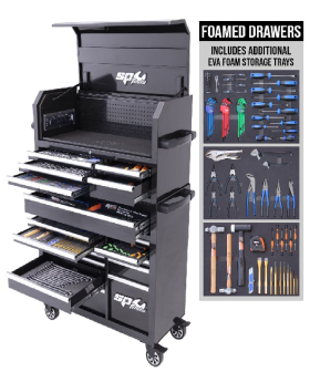 SP Tools - SUMO SERIES POWER HUTCH TOOL KIT - 548PC - METRIC/SAE - BLACK/CHROME HANDLES - PLUS BONUS EVA TRAYS