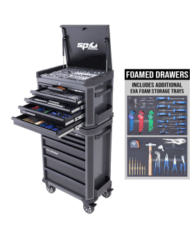 SP Tools TECH SERIES TOOL KIT - 282PC - METRIC/SAE - DIAMOND BLACK - BONUS EVA STORAGE TRAYS