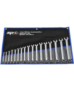 SP TOOLS - Spanner Set Ring Open End 17 Piece Metric