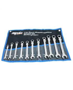 SP TOOLS 11 PIECE METRIC FLEXHEAD GEARDRIVE ROE SPANNER SET