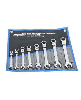 SP TOOLS 8 PIECE SAE FLEXHEAD GEARDRIVE ROE SPANNER SET