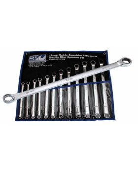 Ring Geardrive Spanner Set 12 Piece Metric Extra Long