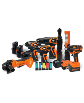 SP Tools SP82149 12v & 18v MAX DRIVE Lithium Cordless Workshop Combo Kit-8pce