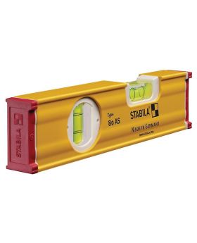 STABILA 20CM Box Frame Ribbed Level 3 Vial Tradesman Level - 80AS20