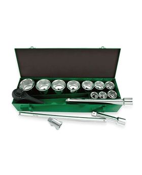 Toptul 1" Dr. 6pt Flank Socket Set, 14 Pce