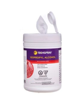 Techspray Isopropyl Alcohol (IPA) Wipes 99.8% - Tub of 100-Cleaner, Disinfectant, Antiseptic