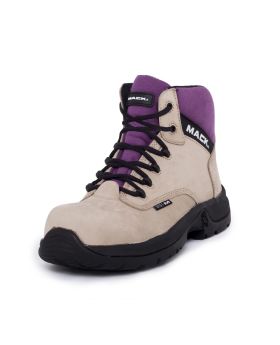 MACK AXEL LADIES SAFETY WORK BOOTS BEIGE/PURPLE MKAXEL-FNF